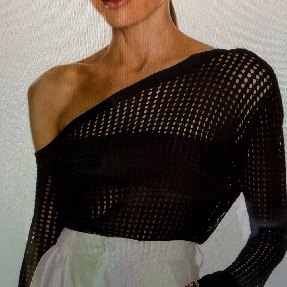 LPA Leo Off-Shoulder Open Knit Sweater - Picture 3 of 13